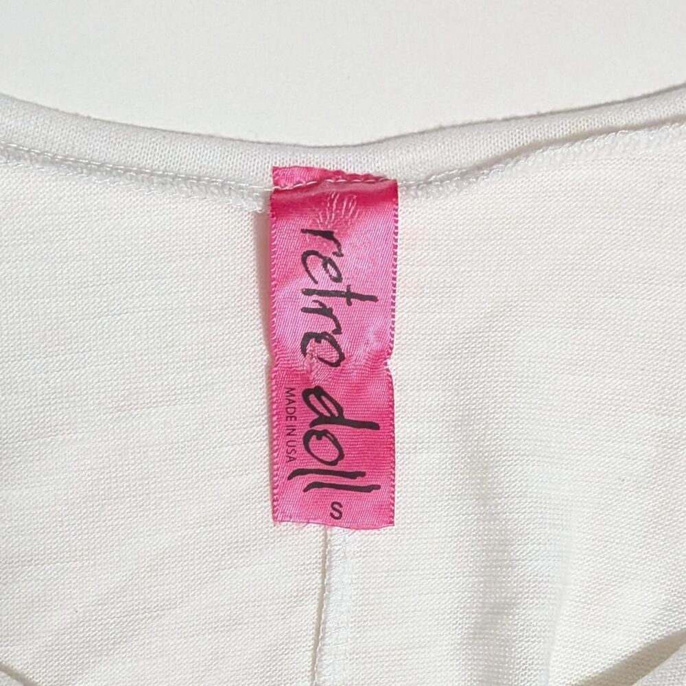 2000s Retro Doll White Y2K "I Heart Me" Sequined Graphic Tank Top | Size S - Picture 6 of 6